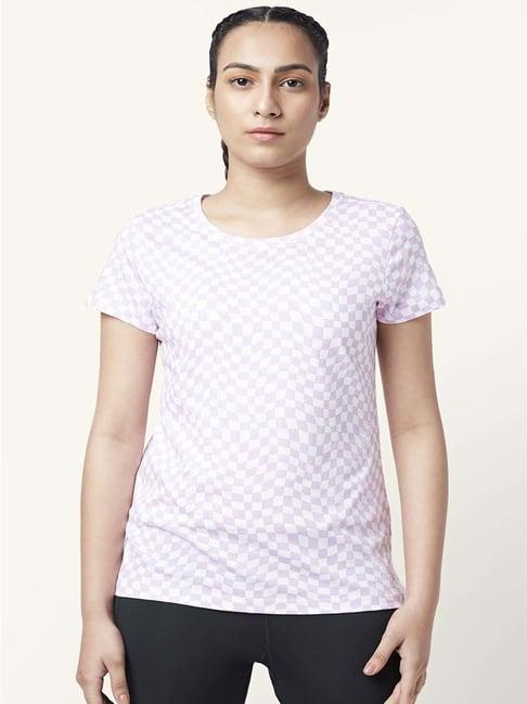 ajile by pantaloons lilac cotton printed t-shirt