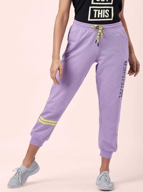ajile by pantaloons lilac graphic print joggers
