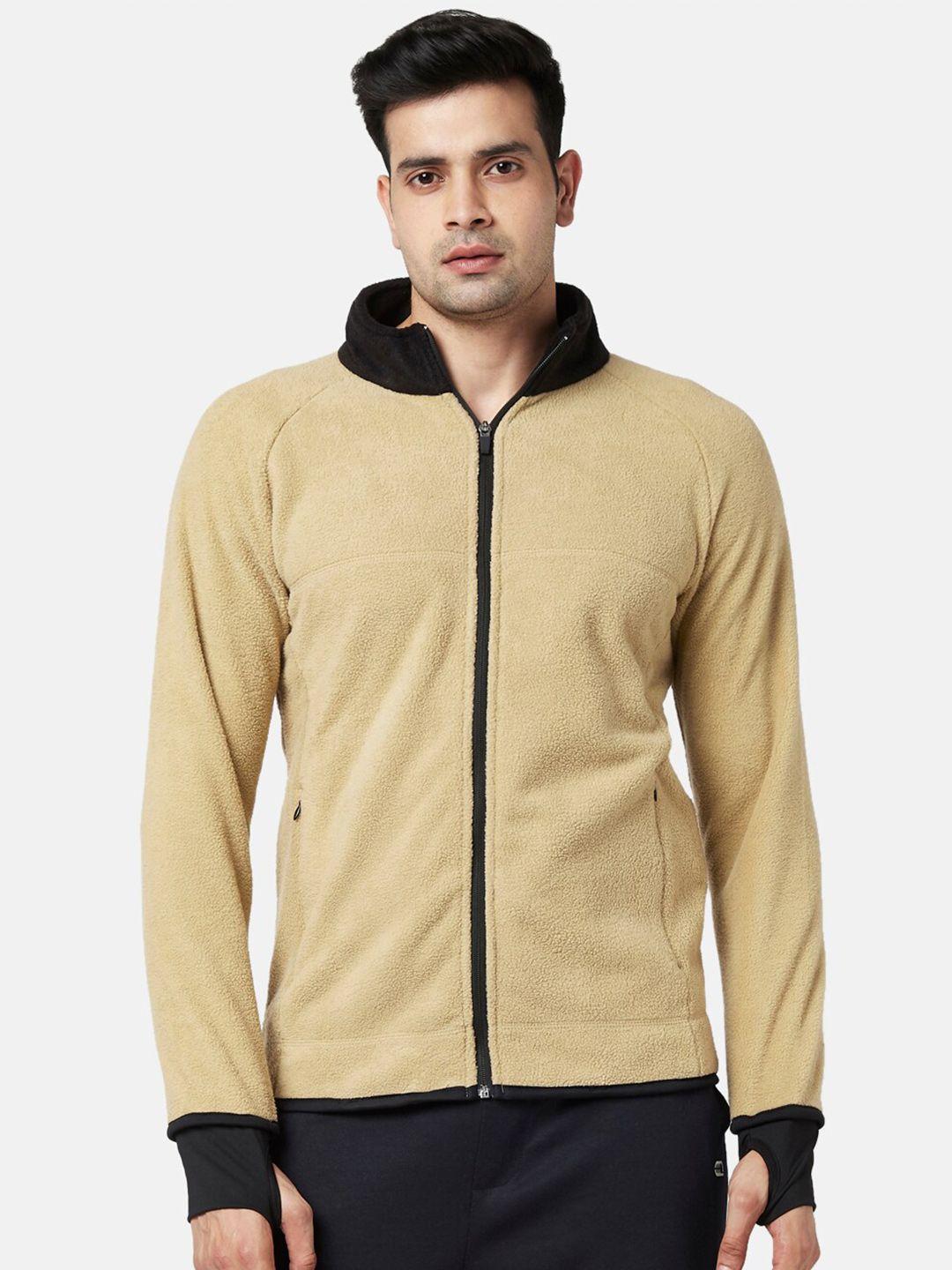 ajile by pantaloons men beige front open sweatshirt