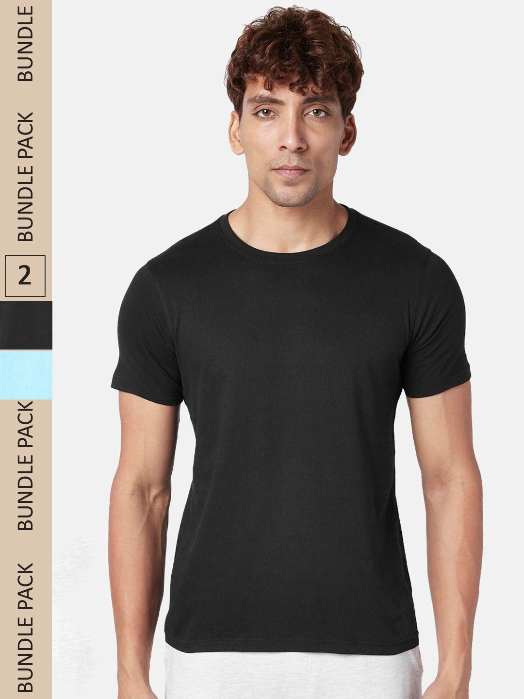 ajile by pantaloons men black typography 2 t-shirt