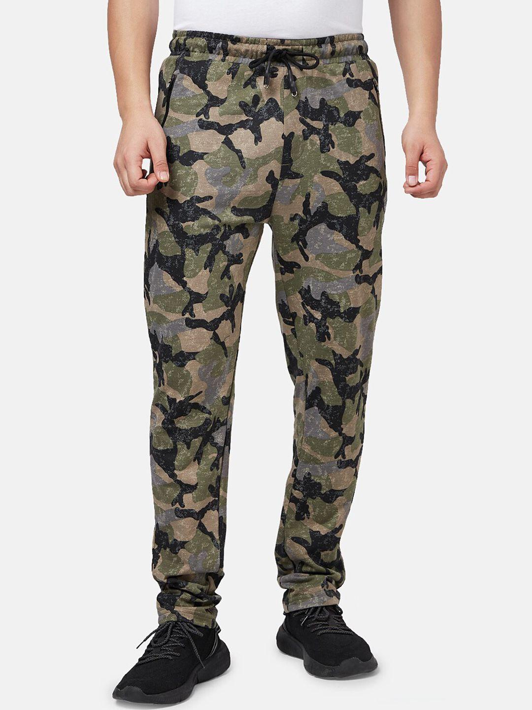 ajile by pantaloons men camouflage printed slim-fit track pants