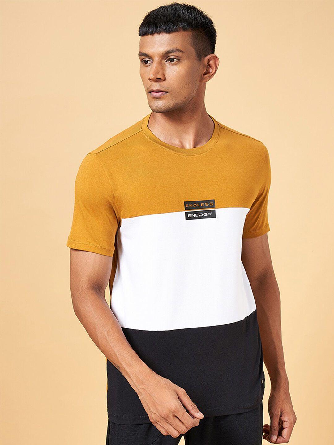 ajile by pantaloons men colourblocked slim fit t-shirt