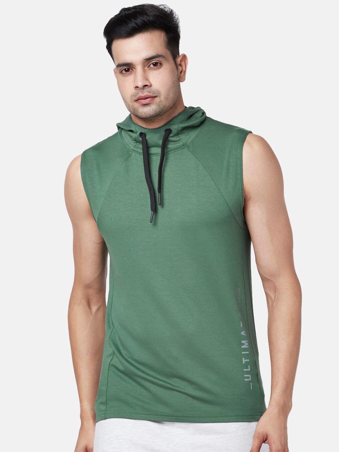 ajile by pantaloons men green slim fit solid cotton t-shirt