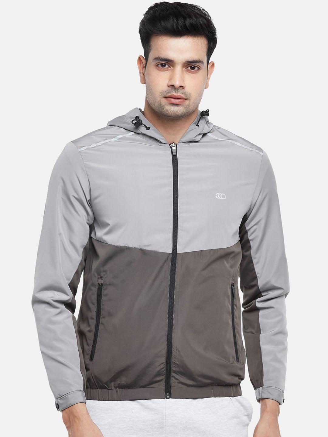 ajile by pantaloons men grey colourblocked sporty jacket