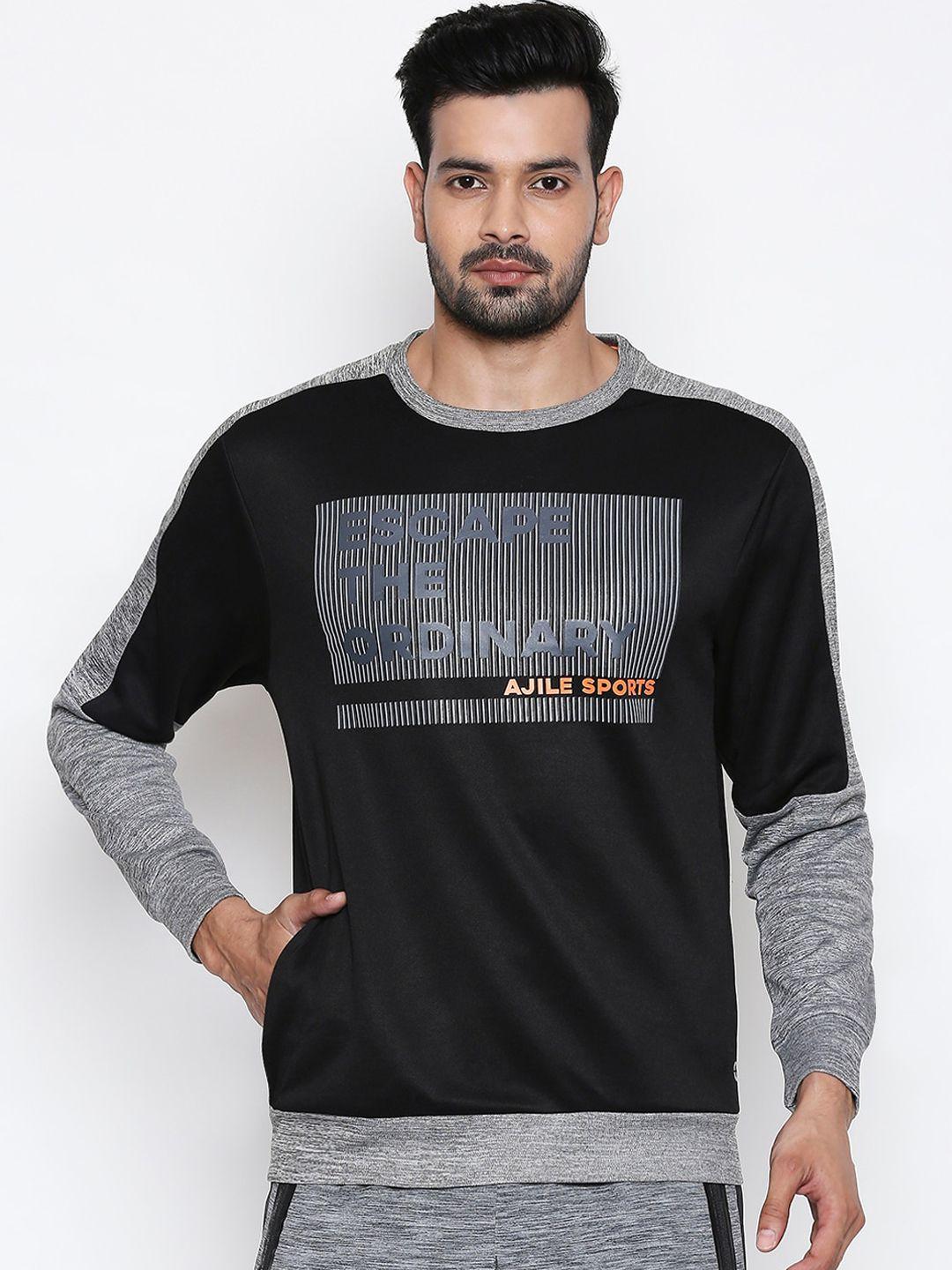 ajile by pantaloons men grey printed sweatshirt