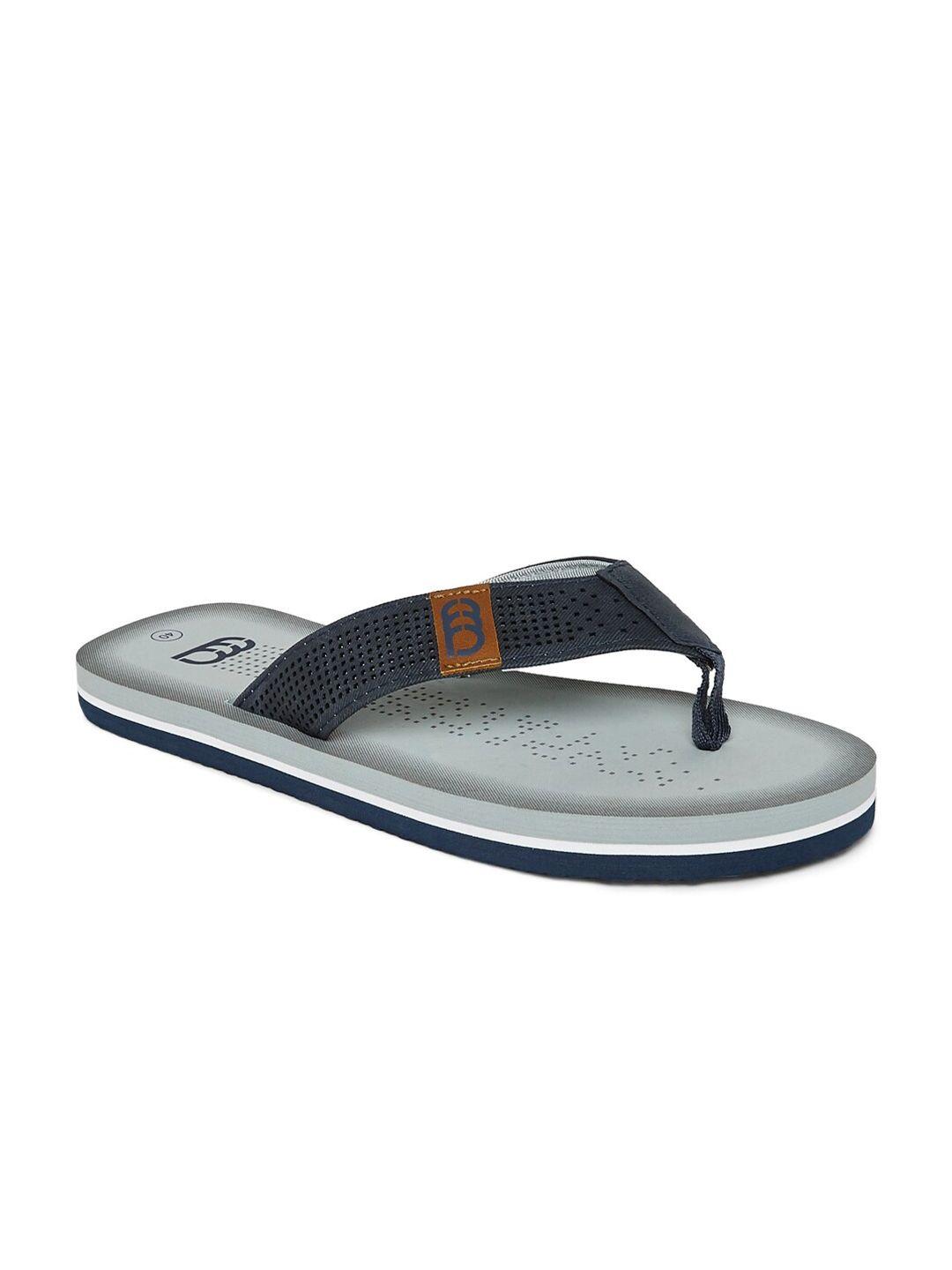 ajile by pantaloons men grey solid round toe flip flops