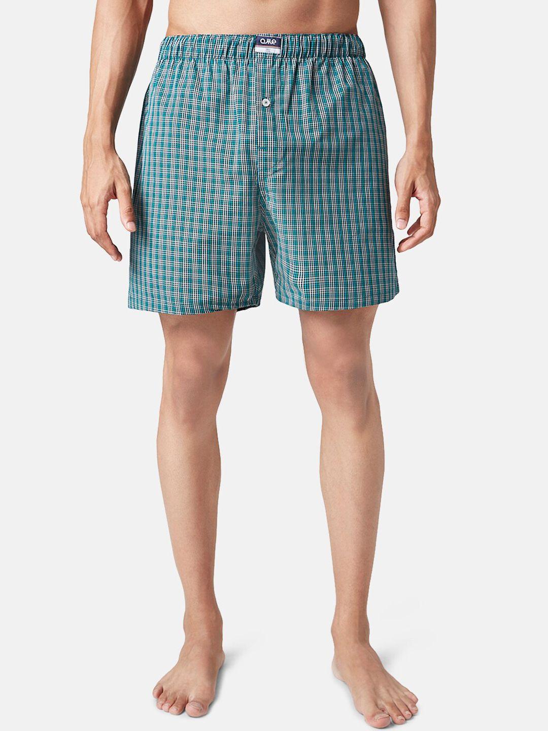 ajile by pantaloons men mid-rise checked pure cotton boxers