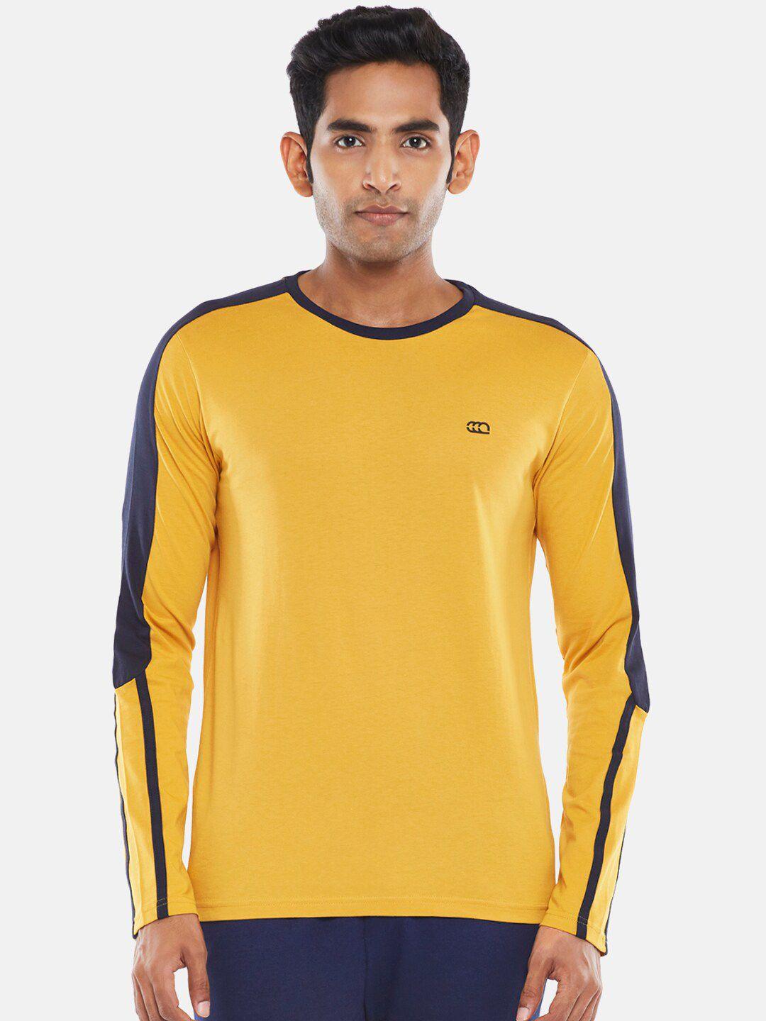 ajile by pantaloons men mustard yellow slim fit t-shirt