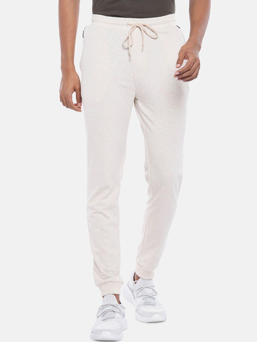 ajile by pantaloons men off white solid joggers