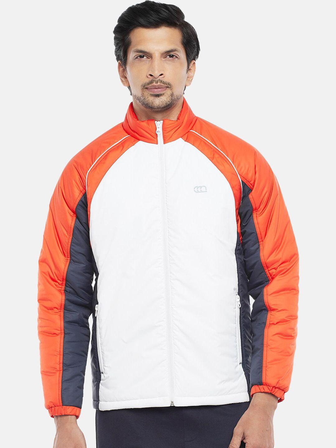ajile by pantaloons men orange colourblocked sporty jacket