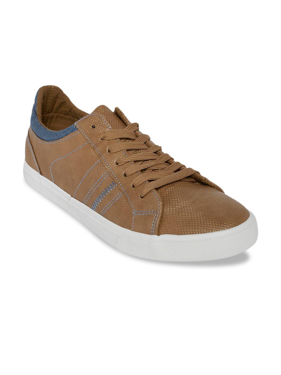 ajile by pantaloons men tan textured pu sneakers