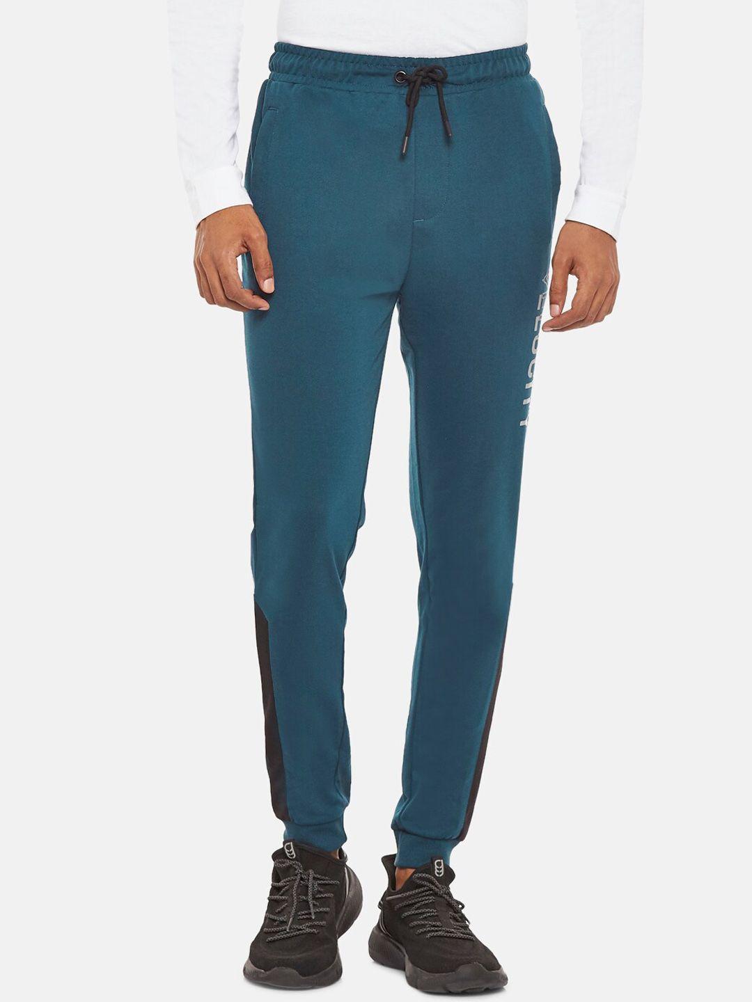 ajile by pantaloons men teal solid slim fit joggers