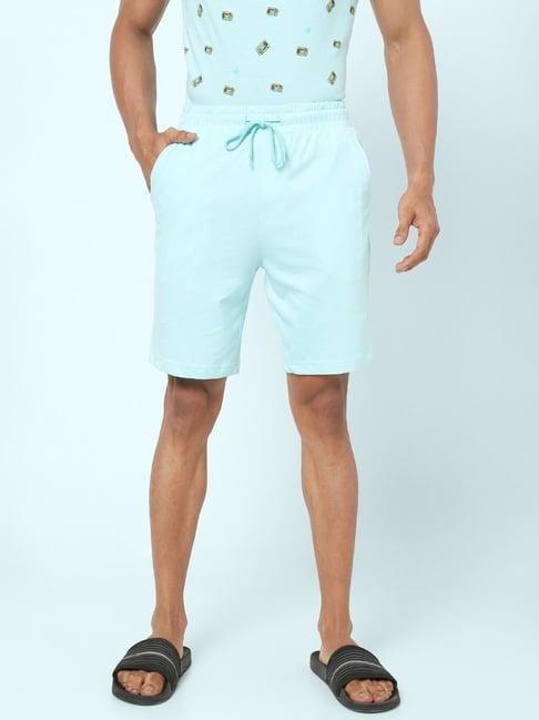 ajile by pantaloons mint cotton slim fit lounge shorts