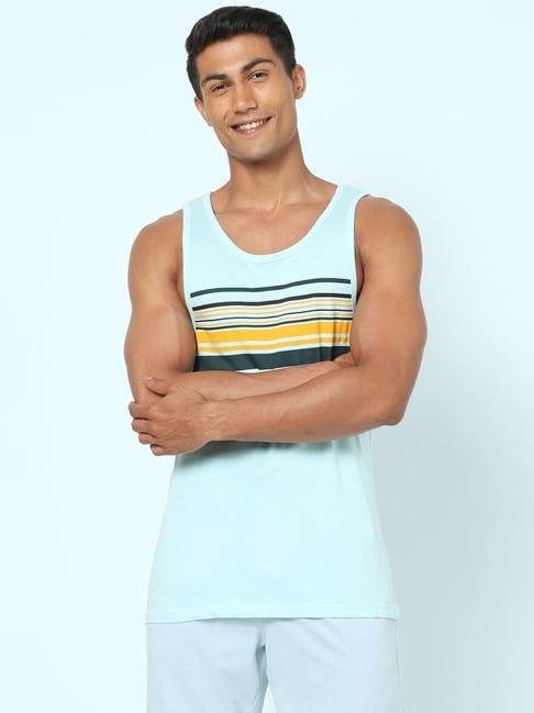 ajile by pantaloons mint cotton slim fit striped vest