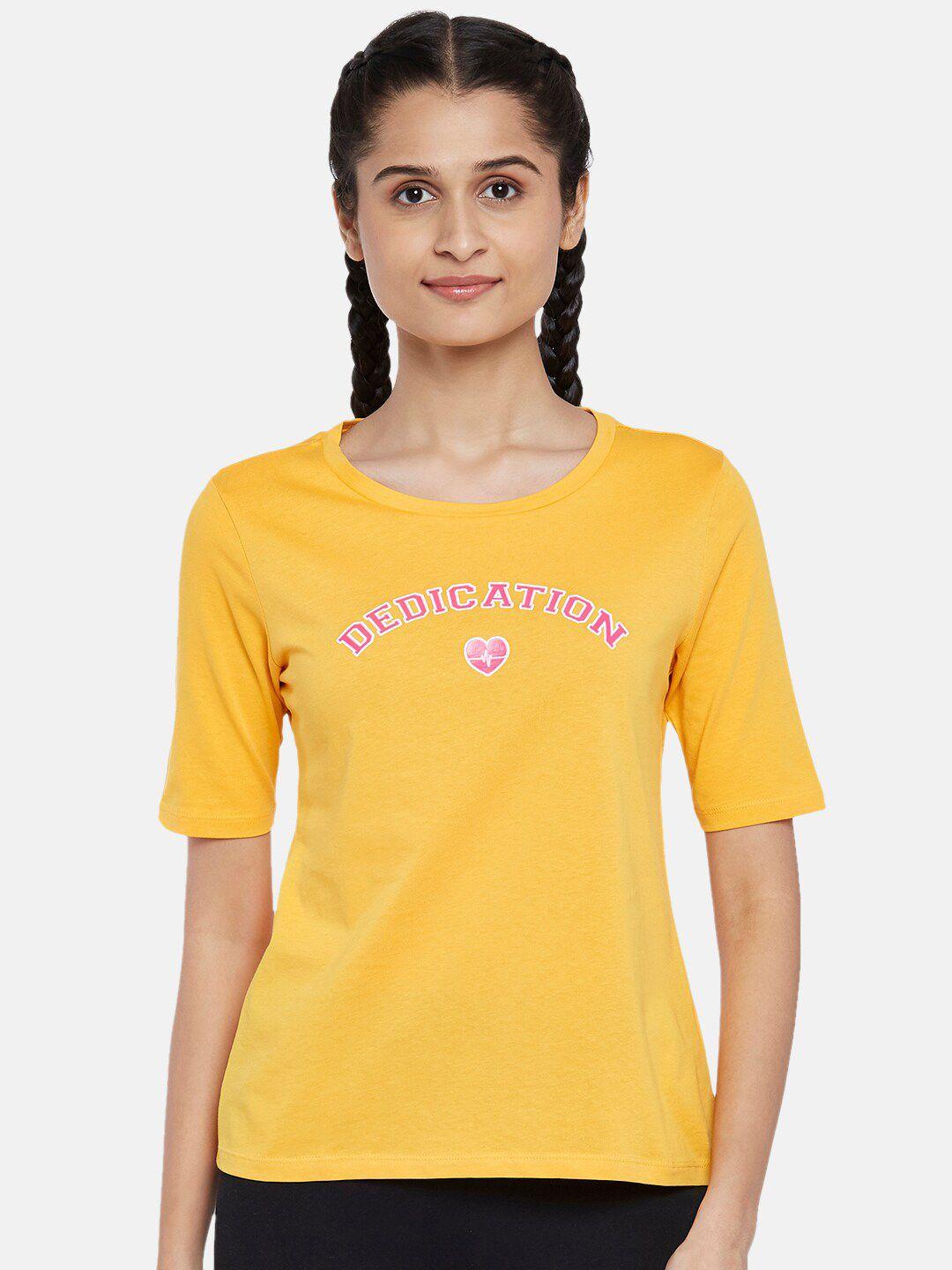 ajile by pantaloons mustard yellow pure cotton top