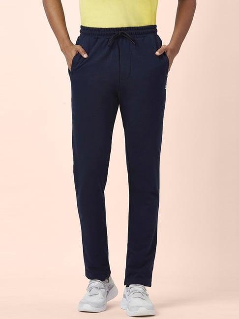 ajile by pantaloons navy cotton slim fit trackpants