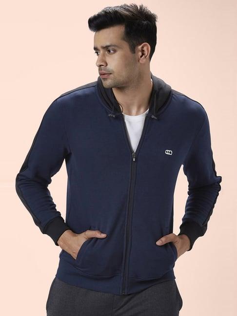 ajile by pantaloons navy slim fit hooded sweatshirt