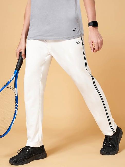 ajile by pantaloons off white slim fit printed trackpants