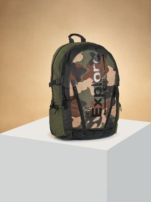 ajile by pantaloons olive camo medium backpack - 20 ltrs