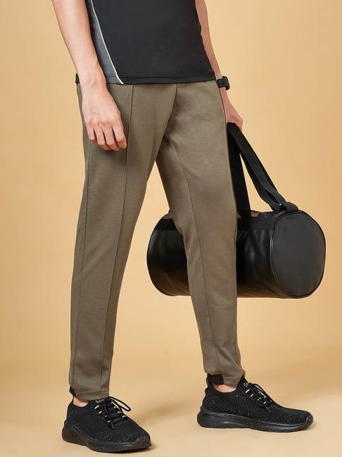 ajile by pantaloons olive slim fit printed trackpants