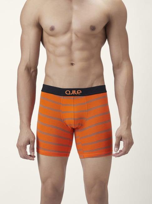 ajile by pantaloons orange cotton regular fit striped trunks