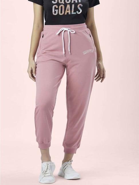 ajile by pantaloons pink cotton graphic print trackpants