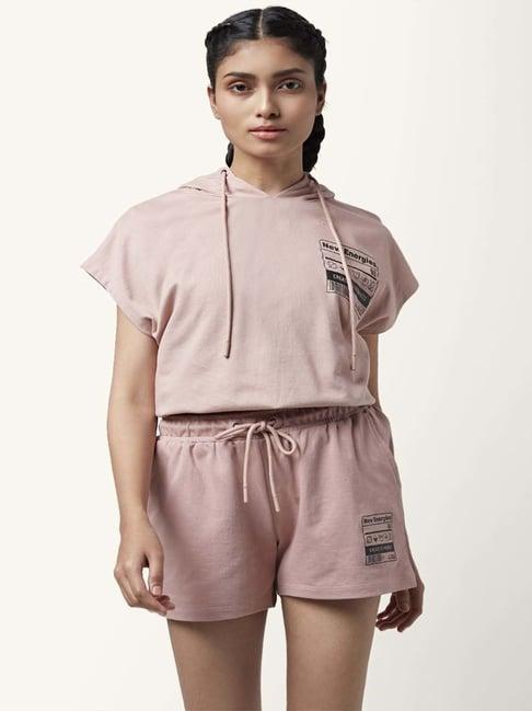 ajile by pantaloons pink cotton printed top