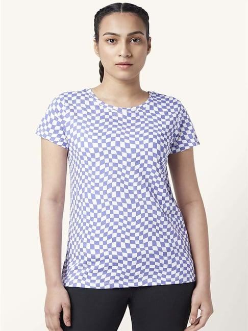 ajile by pantaloons purple cotton printed t-shirt