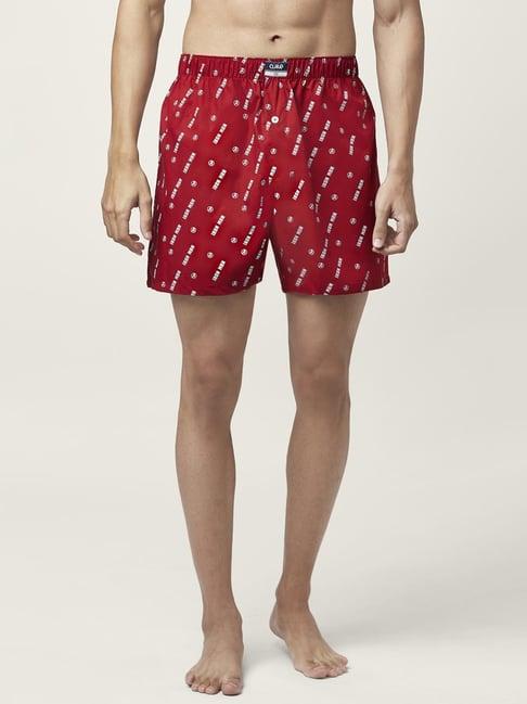 ajile by pantaloons red cotton regular fit printed boxers