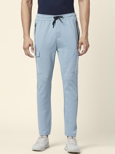 ajile by pantaloons sky blue slim fit trackpants