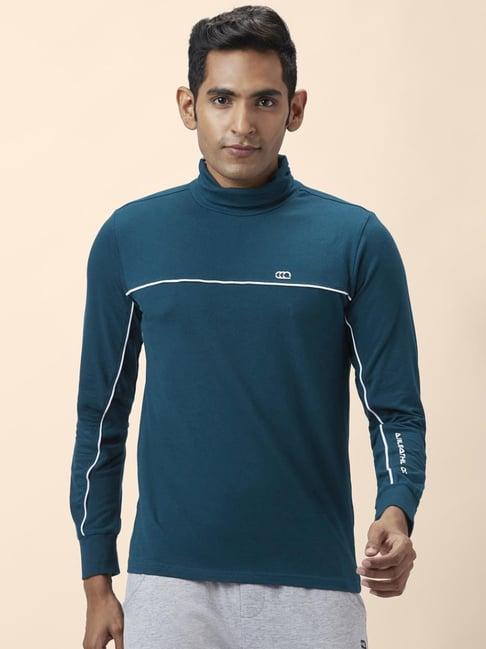 ajile by pantaloons teal slim fit t-shirt