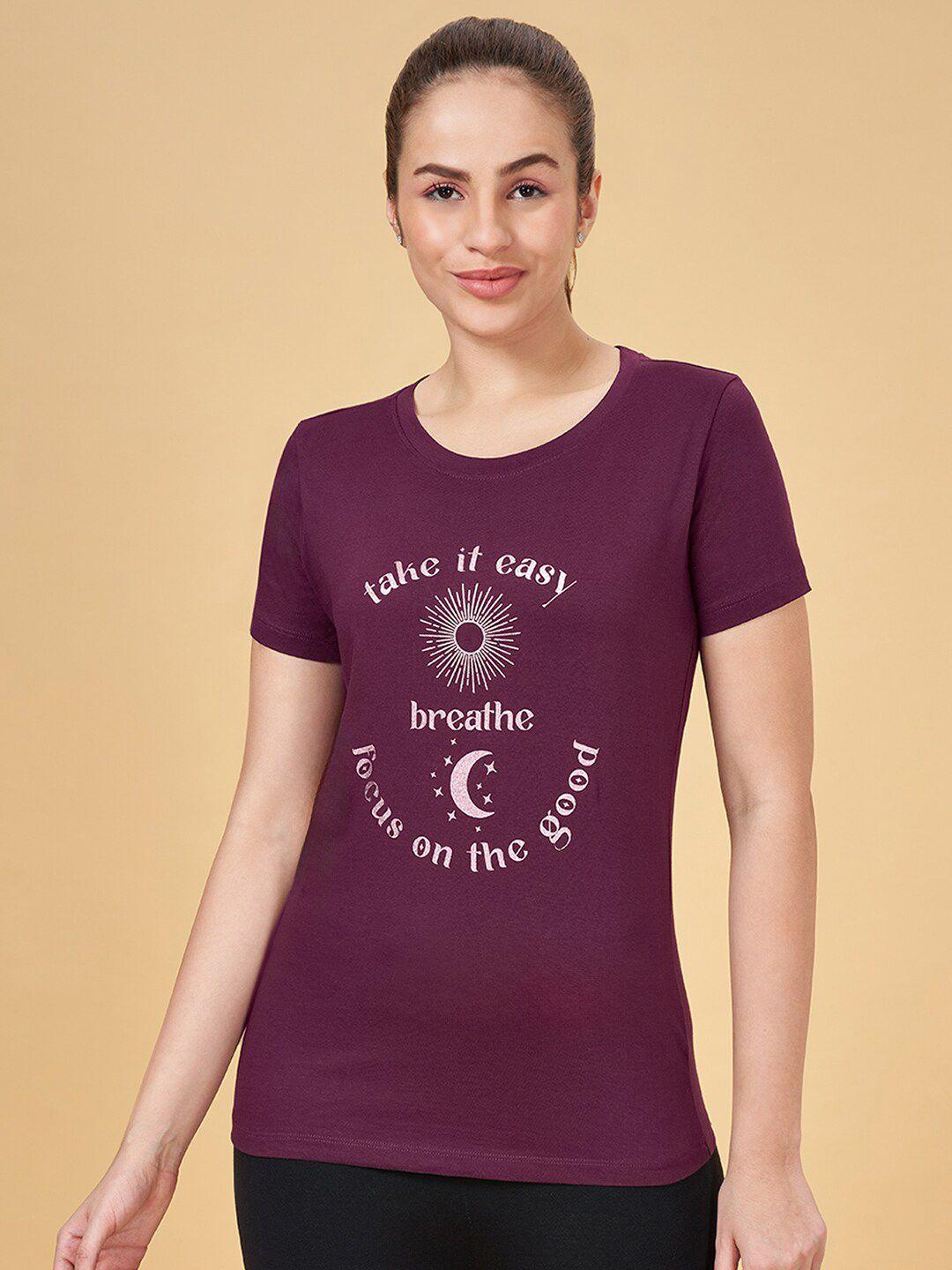 ajile by pantaloons typography printed pure cotton t-shirt
