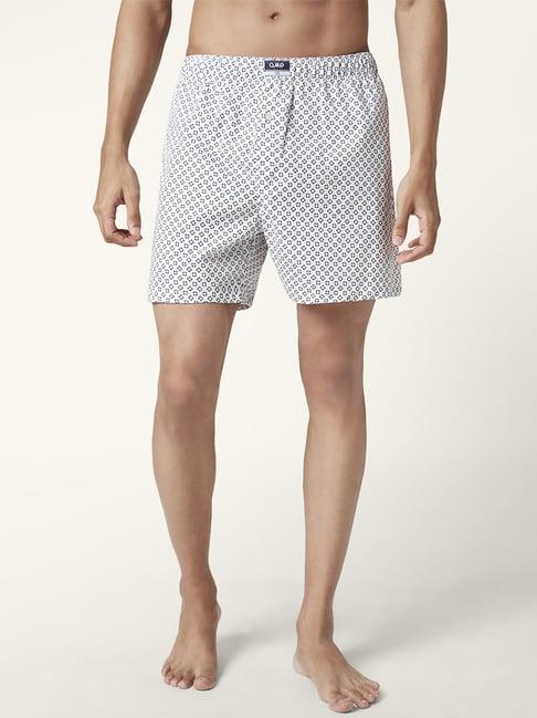 ajile by pantaloons white cotton regular fit printed boxers