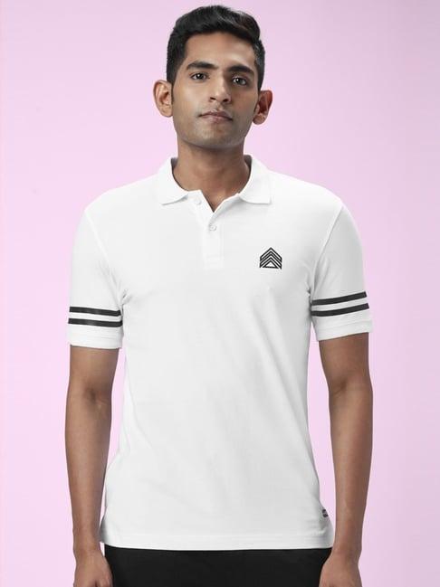 ajile by pantaloons white slim fit polo t-shirt