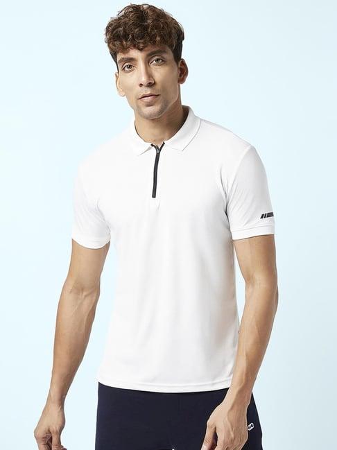 ajile by pantaloons white slim fit polo t-shirt