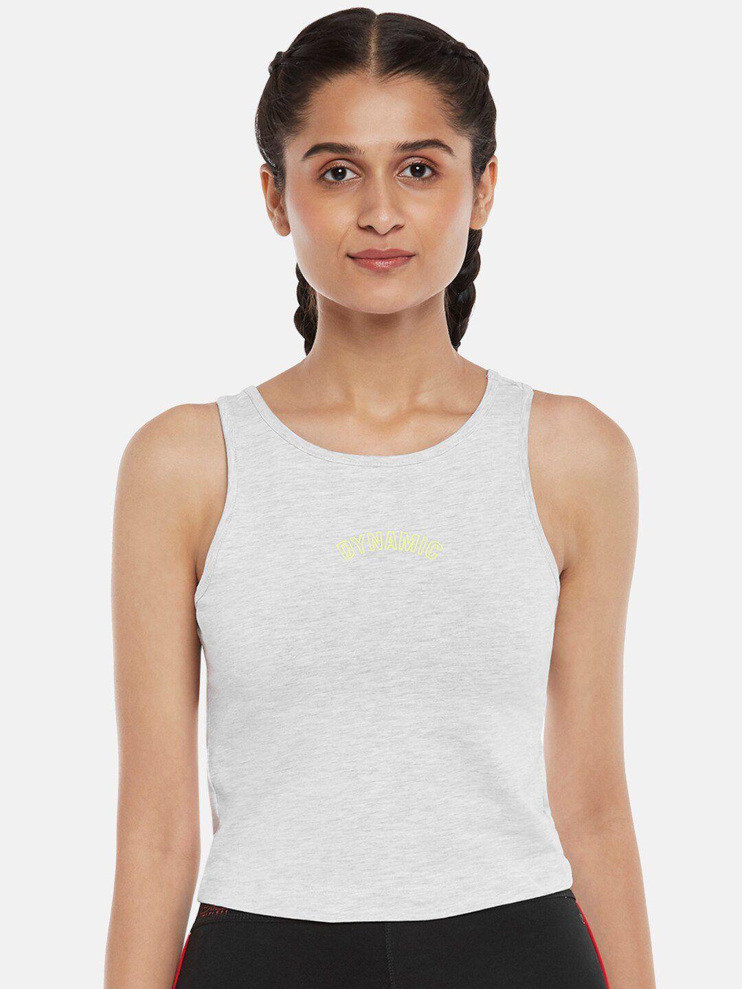 ajile by pantaloons women grey melange tank top