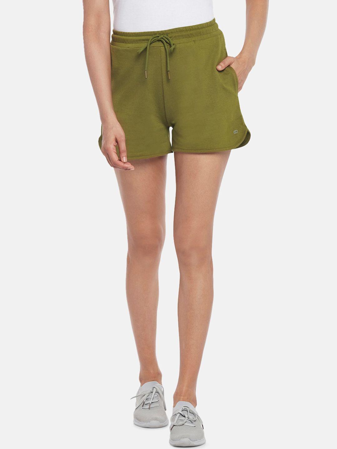 ajile by pantaloons women olive green shorts