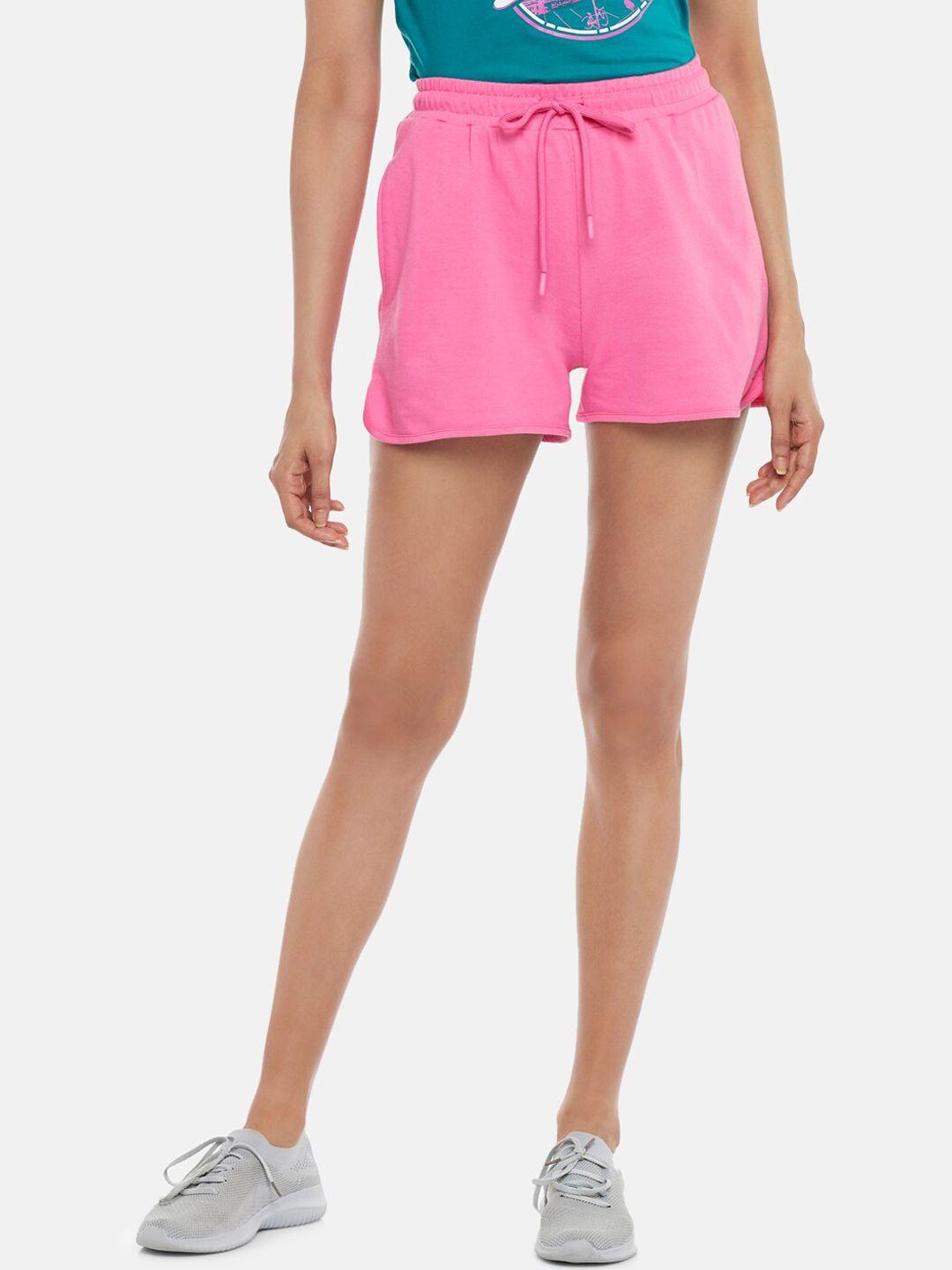 ajile by pantaloons women pink solid sports shorts