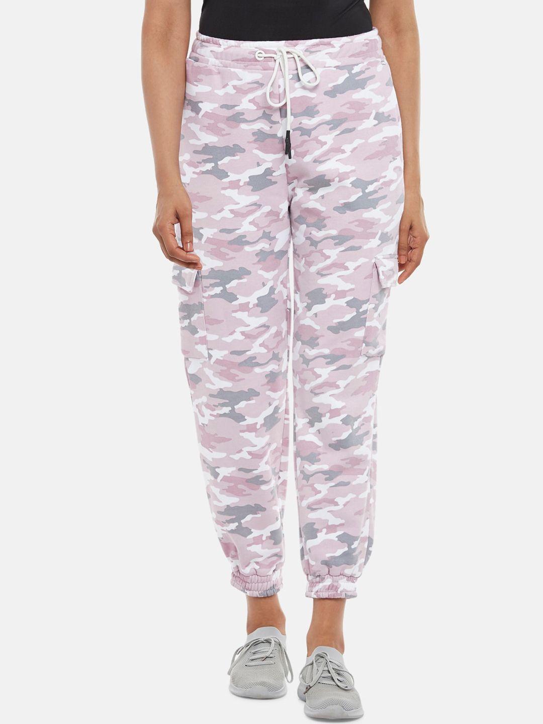 ajile by pantaloons women printed cotton regular fit joggers
