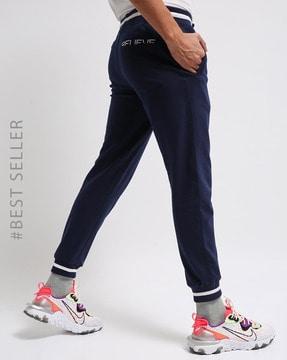 ajio men track pants navy s