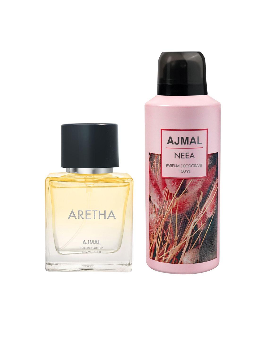 ajmal pack of 2 aretha perfume-50ml + neea deodorant-150ml