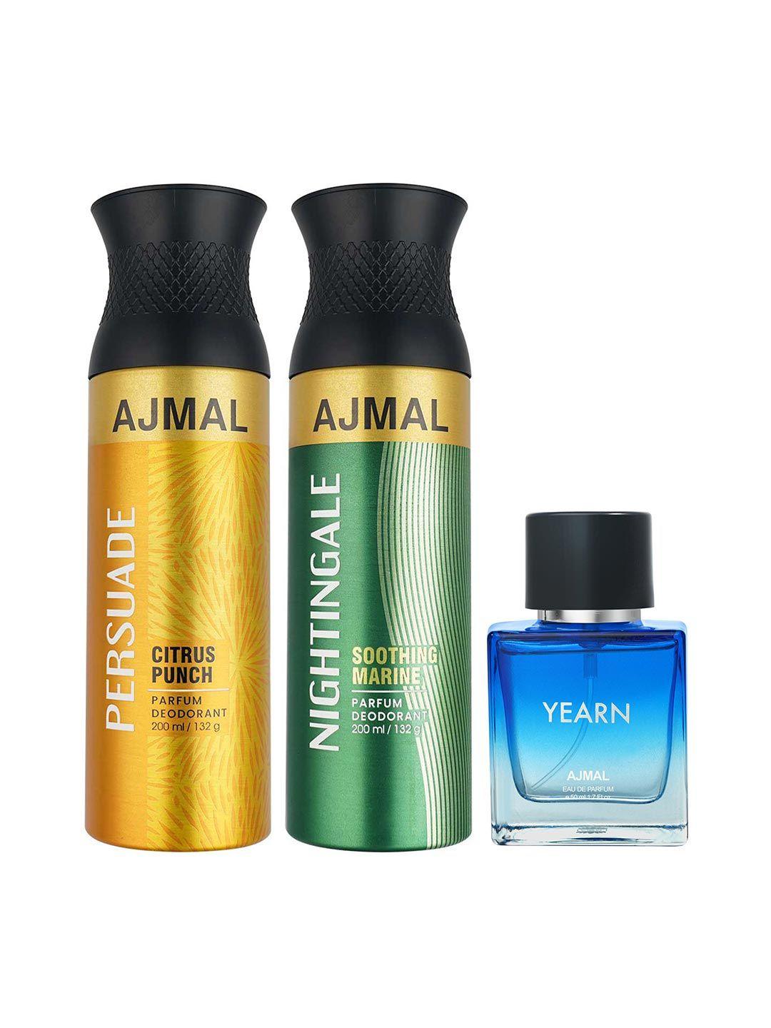 ajmal prose eau de parfum 50ml with magnetize & captivate deodorant 200ml each