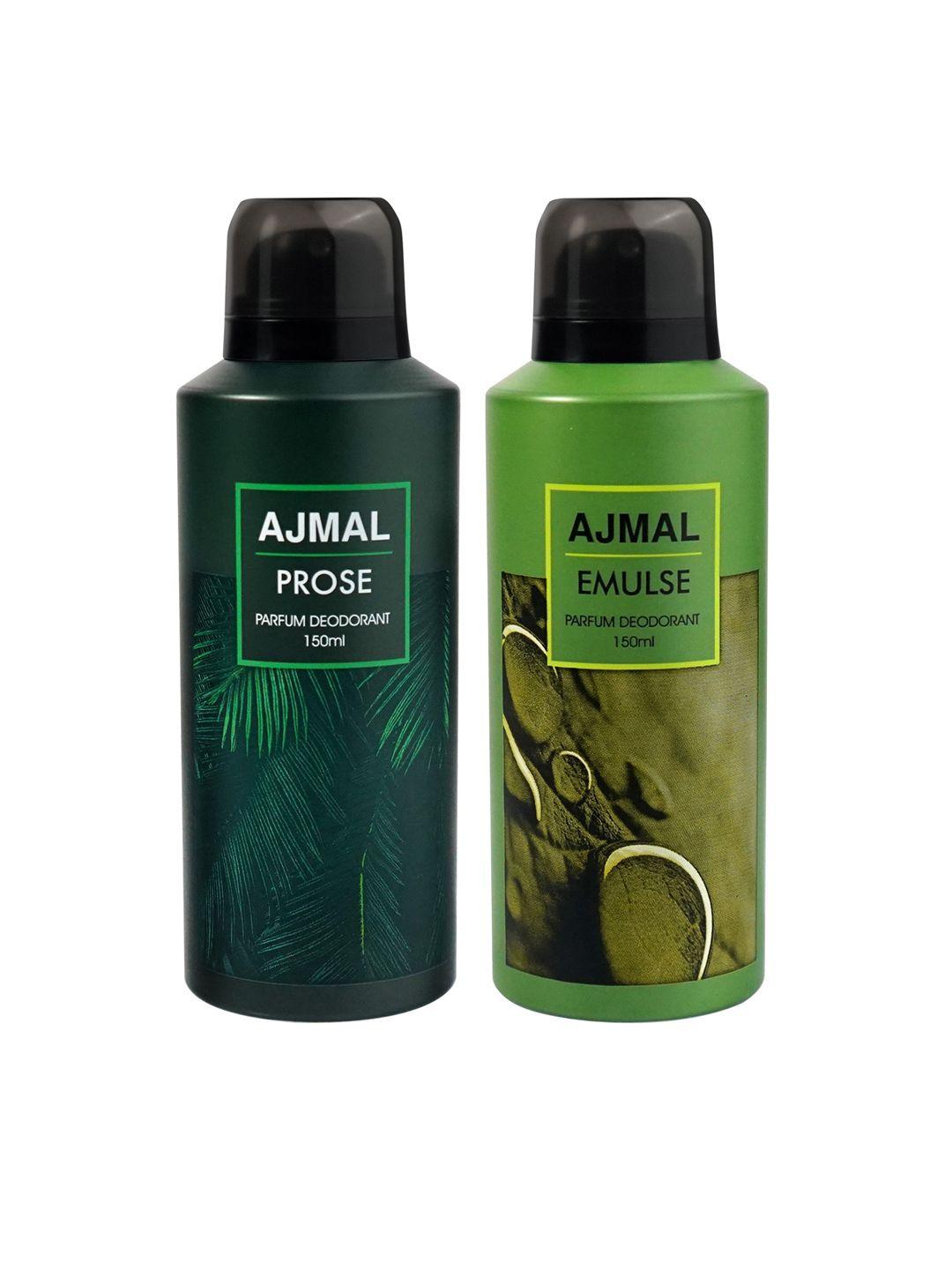 ajmal set of 2 prose & emulse long lasting perfume deodorant - 150 ml each