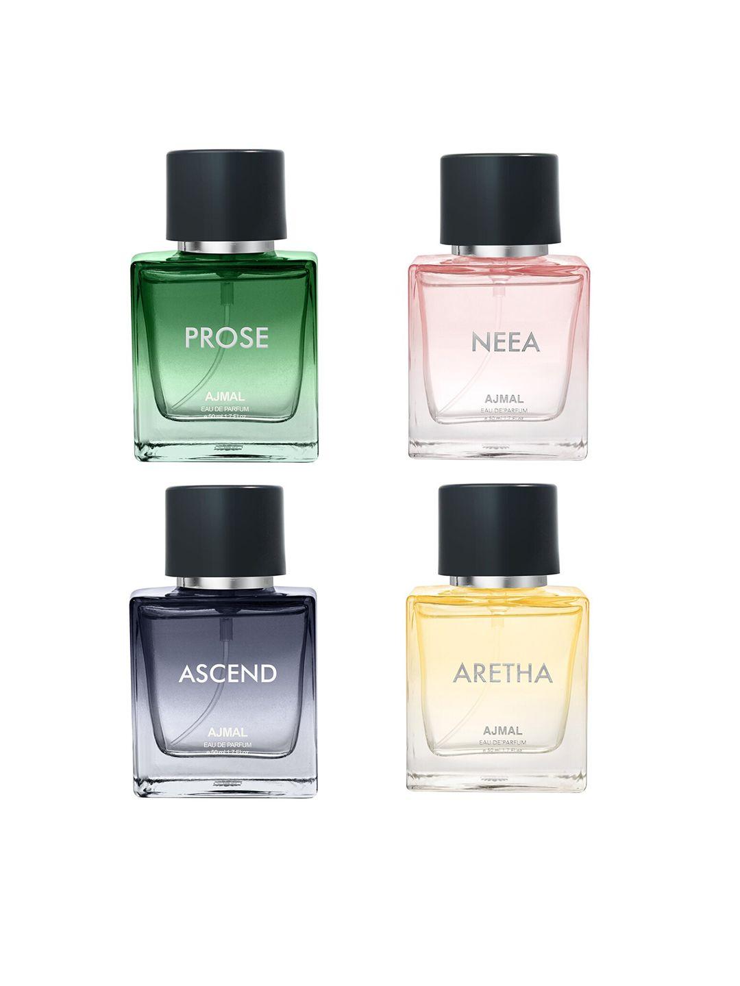ajmal set of 4 eau de parfums - ascend + prose + aretha + neea - 50ml each