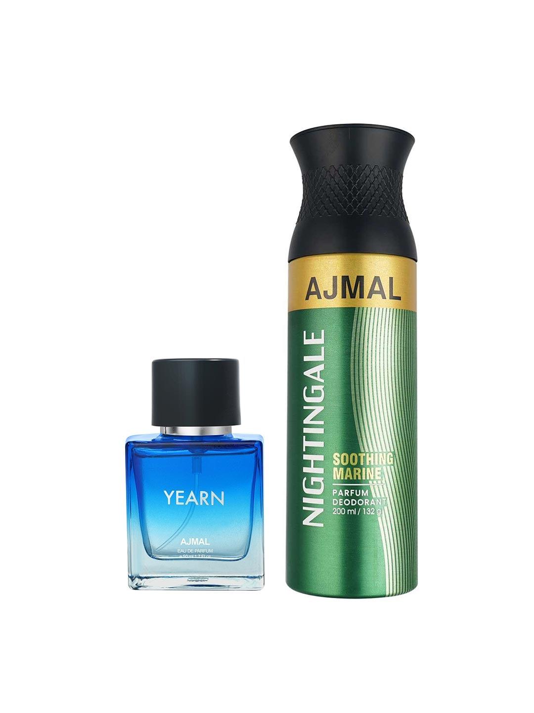 ajmal set of yearn eau de parfum 50ml & nightingale deodorant 200ml