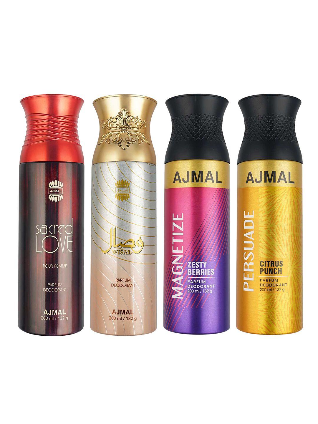 ajmal set of 4 deodorant body spray - 200 ml each