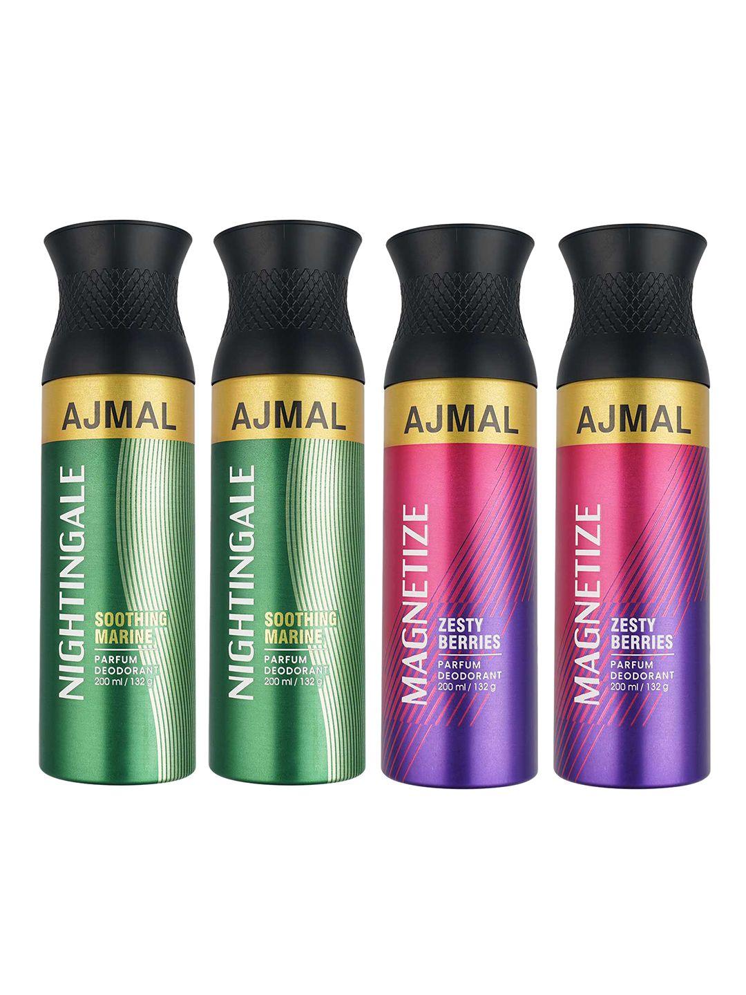 ajmal set of 4 nightingale & magnetize deodorant 800 ml