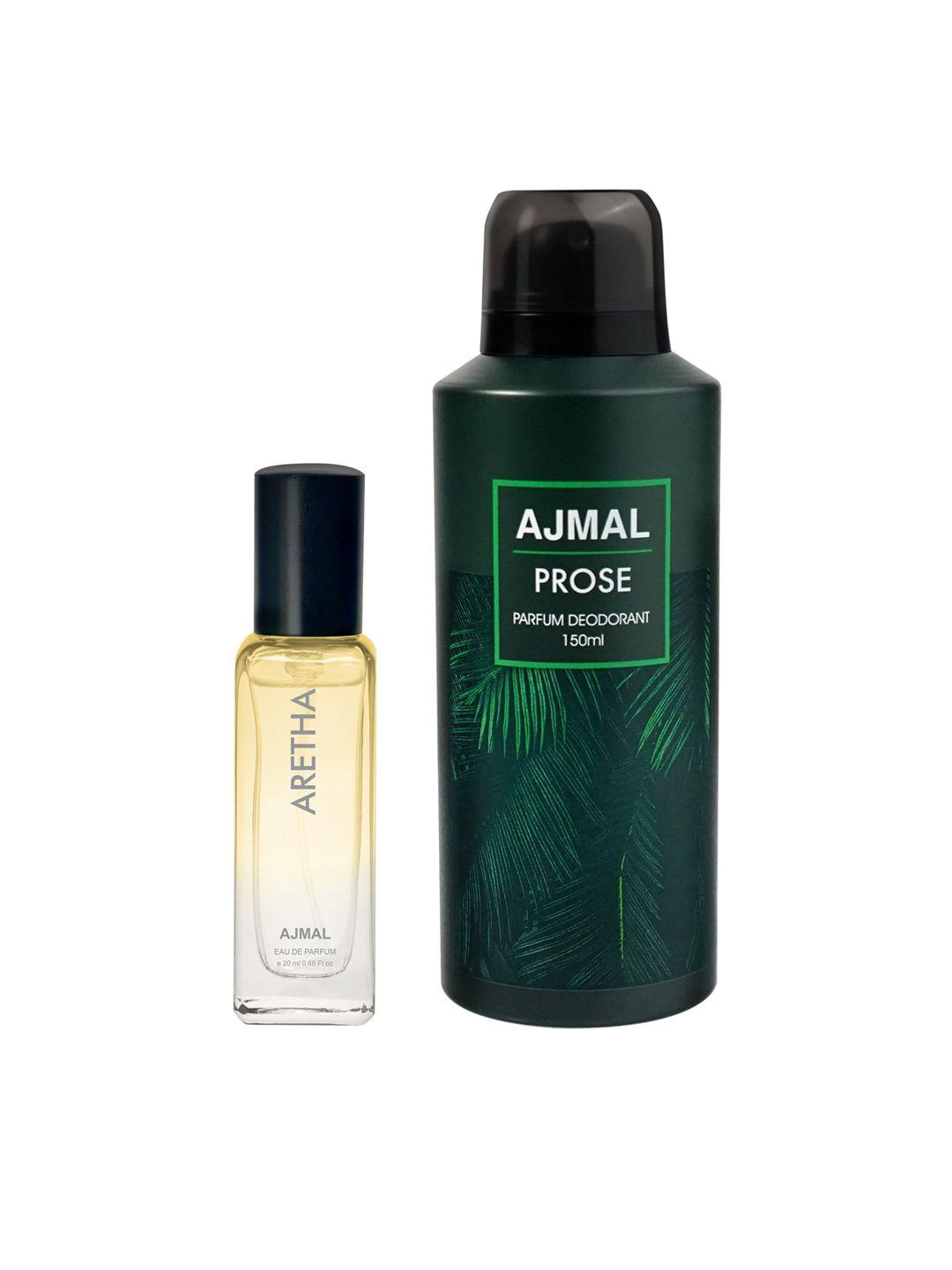 ajmal set of aretha eau de parfum - 20 ml & prose deodorant spray - 150 ml
