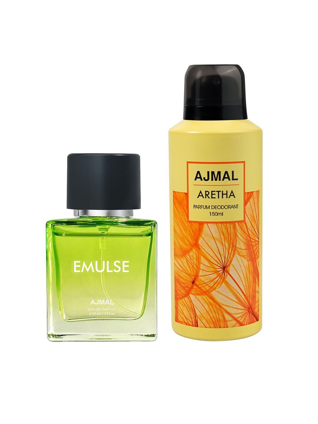 ajmal set of emulse eau de parfum 50ml & aretha deodorant 150ml