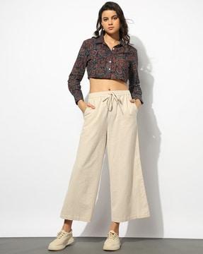 ajrakh printed crop shirt